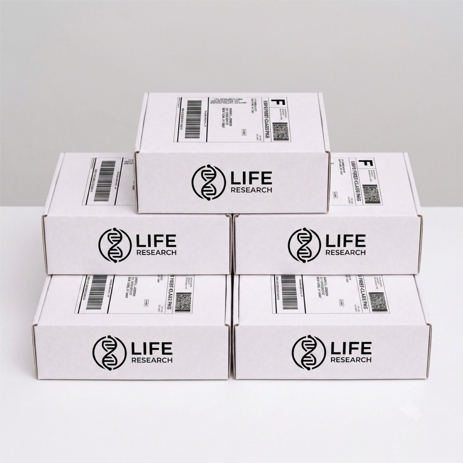 Packed shipping boxes